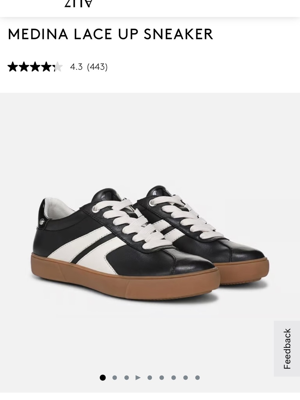Medina Lace Up Sneaker - Black/White